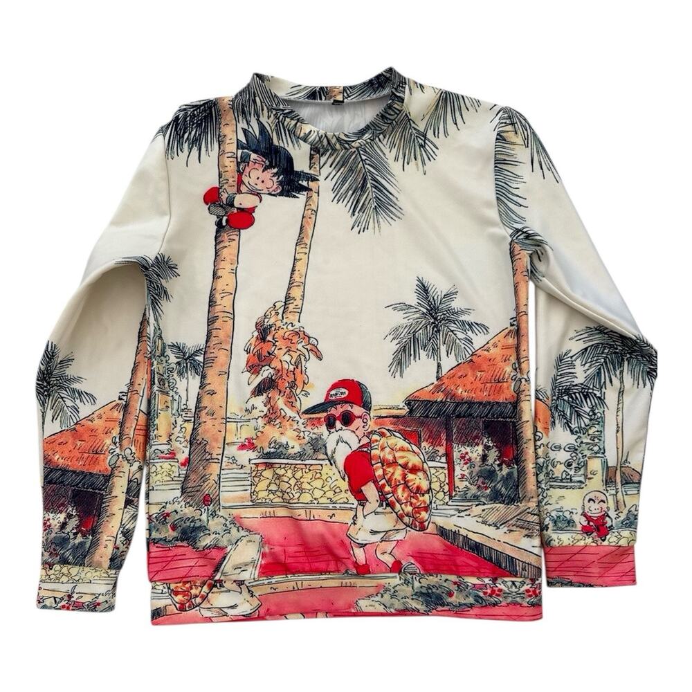 Dragon Ball Z Goku X Master Roshi‎ All Over Print Long Sleeve Shirt VTG Anime